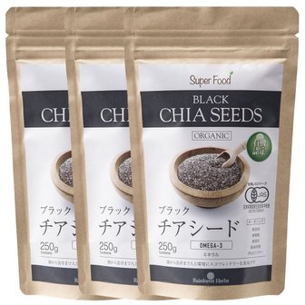  일본 Rainforest Herbs JAS 인증 유기농 치아씨드 250g 3팩