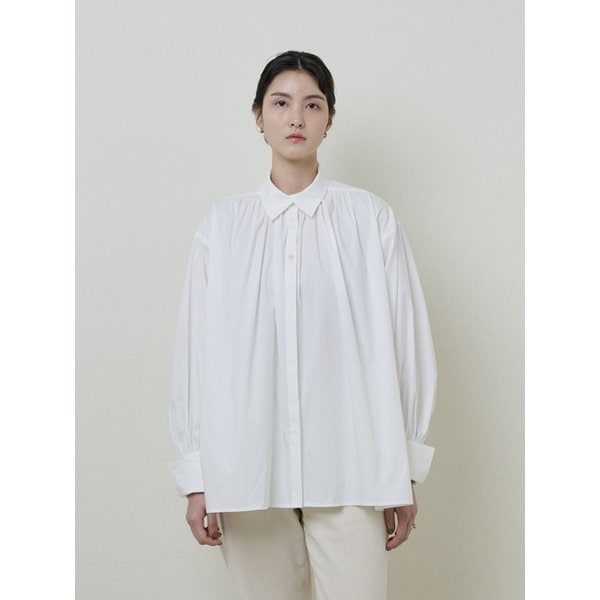 SHIRRING BLOUSE white