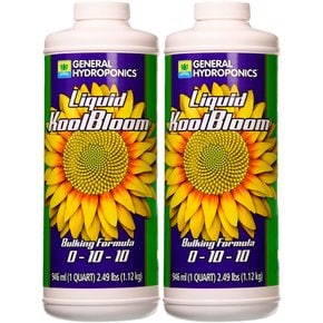 General Hydroponics Liquid Kool Bloom Fertilizers 꽃 만발 개화기 비료 영양제 수경재배 액비 946m 2개