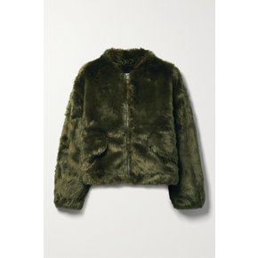 Cropped Faux Fur Jacket 밀리터리 그린