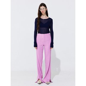 Linen semi-Bootscut Trousers_Pink