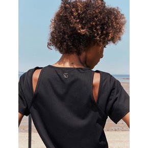 Back cut-out t-shirt (Black)