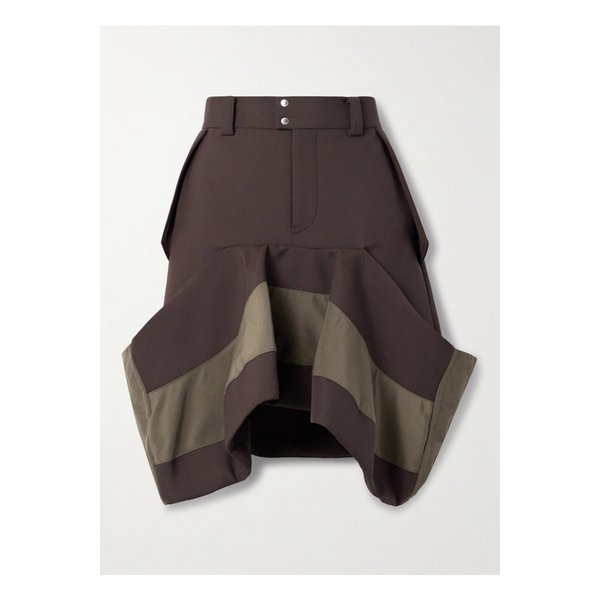 드레이프 패널 스쿠버 그로그랭 스커트 브라운 46376663162869322