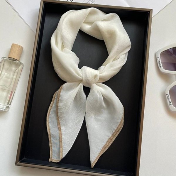 [옷자락] 여성 광택 무지컬러 차르르 쉬폰 미니 패션 스카프