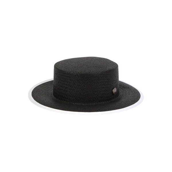 Edge Taping Black Simple Panama Hat 여름페도라