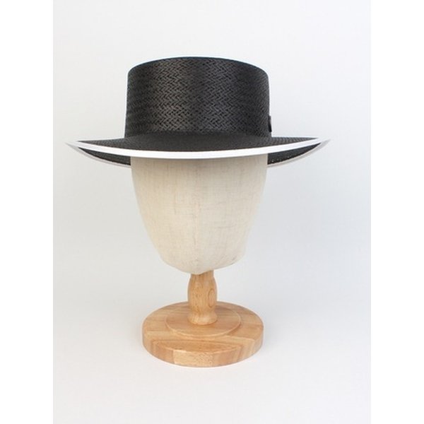 Edge Taping Black Simple Panama Hat 여름페도라