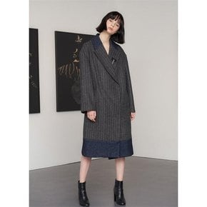 PRINTS ON COLLAR STRIPE COAT[A]