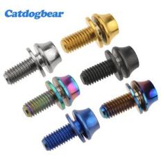 Catdogbear 티타늄 볼트 자전거 물병 케이지 고정용 와셔 포함 M5 X 12mm