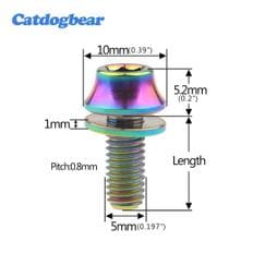 Catdogbear 티타늄 볼트 자전거 물병 케이지 고정용 와셔 포함 M5 X 12mm