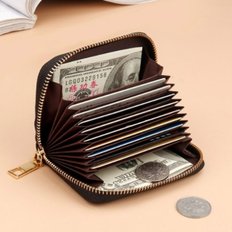  CCA81A4아코디언 지퍼반지갑 카드 다용도수납 무광 엠보싱