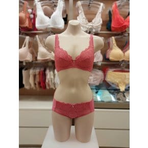 핑크 풀컵 부직포 브라 헴팬티 세트(BR4424 BP4424H PK)