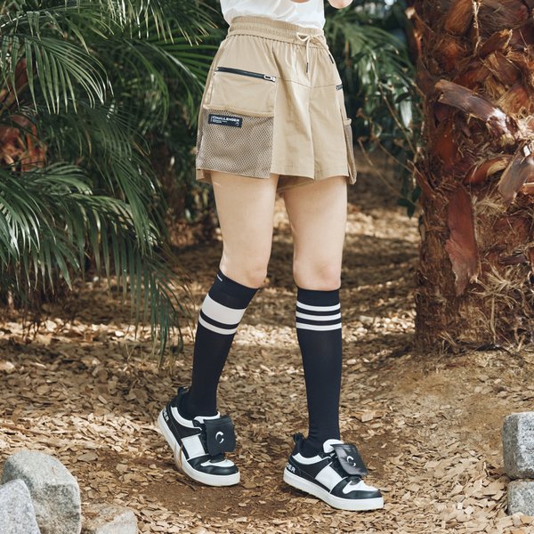 [부산점] 탈부착 메쉬빅포켓 허리스트링 여성 큐롯형 반바지 베이지_CHD2WHP0684BE