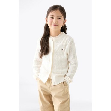 타미힐피거키즈 25년 F/W       T42F6WCD010GT1        미니 케이블 크루넥 가디건