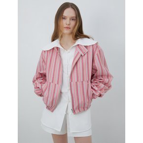 70s stripe cotton blouson (pink)