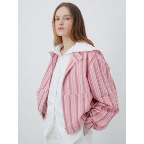 70s stripe cotton blouson (pink)