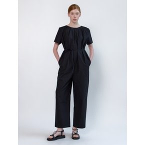 Cotton Pleats Jumpsuit_Black