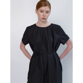 Cotton Pleats Jumpsuit_Black