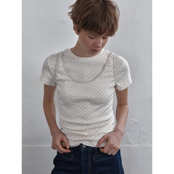 alldy dot sleeveless - cream