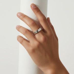 넘버 레퍼런스 4MM 반지 - 실버 SM1UQ0119P8863101 271374