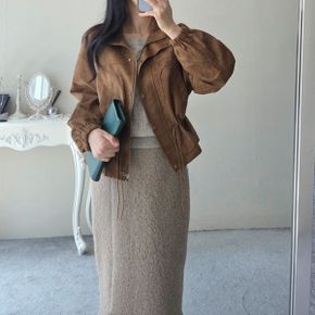 스웨이드 스트링 하이넥 자켓 3color_P437698434