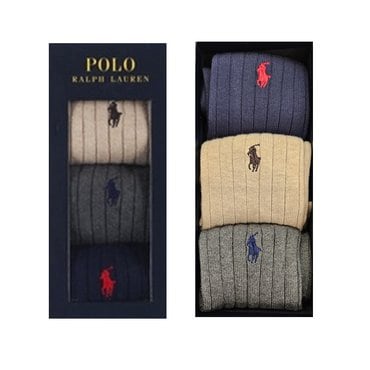 폴로 랄프 로렌 신사 클래식립 3족 세트 남성양말 POLO33299