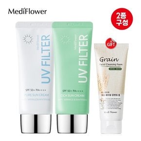 유브이 필터 퓨어 무기자차 선크림+시카 선크림+곡물 클렌징폼 150ml