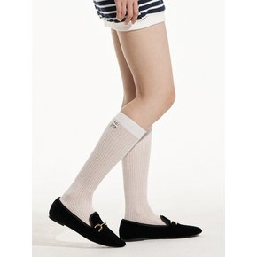 SEQUIN SEE THROUGH OVER KNEE SOCKS WHITE