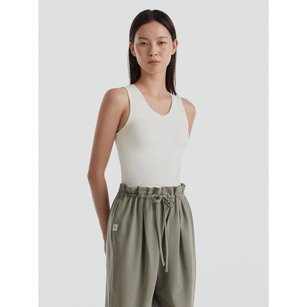 반다 라이트 브이넥 크로스 크롭탑