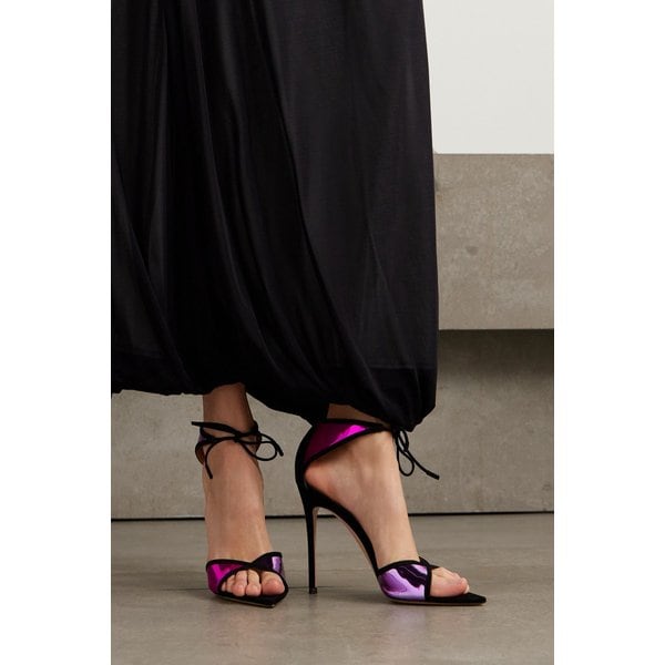 105 스웨이드 트림 미러 가죽 샌들 46376663162952564