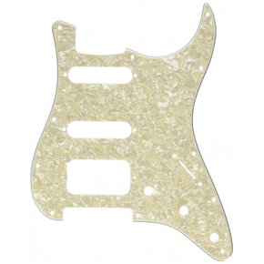 Fender 픽가드 11-HOLE MODERN-STYLE STRATOCASTER HSS PICKGUARD, AGED WHITE MOTO