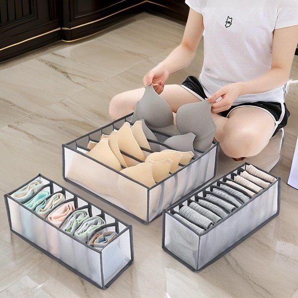 [옷자락] 여성 분리수납 보관함 칸막이 메쉬 케이스