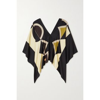 LOUISA PARRIS 루이자 패리스 마요르카 프린트 실크 트윌 탑 1647597290194620