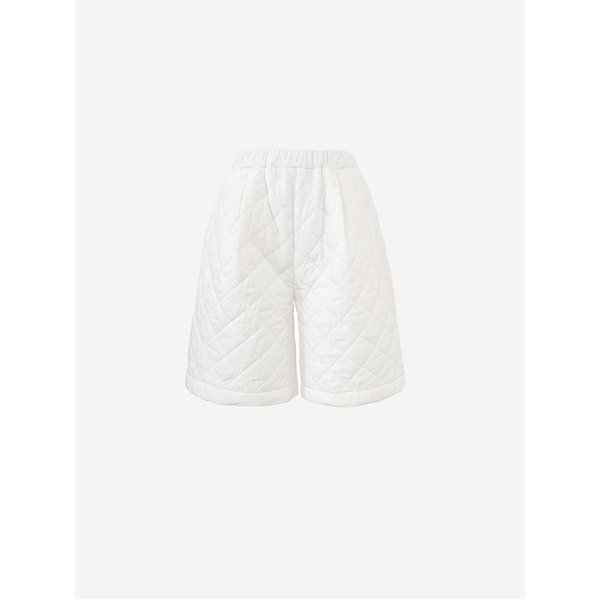 QUILTED BERMUDA PANTS - IVORY