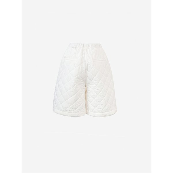 QUILTED BERMUDA PANTS - IVORY