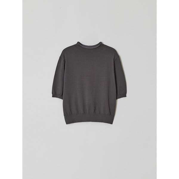 [단독]Claude Cotton Knit Top (Charcoal)