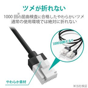 일렉콤 LAN 케이블 CAT6A 7m 핑거프리 cat6a 표준, 슈퍼 슬림, 블랙, LD-GPASSTBK70