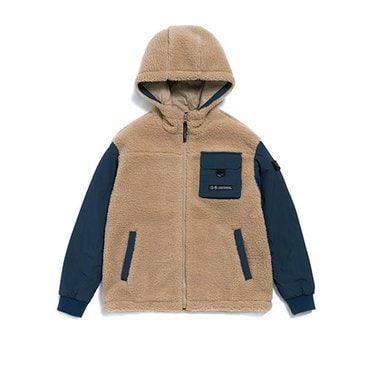 내셔널지오그래픽키즈 내셔널지오그래픽 키즈 N214KFT120 우븐배색  뽀글이 F-ZIP BEIGE