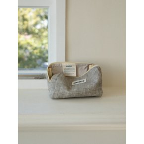 everyday pouch - herringbone khaki brown