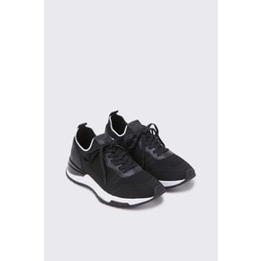 Leather patch knit sneakers(black) DG4DS24003BLK