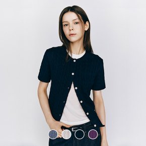 355522 여 7gg 꽈배기 반팔 라운드넥 가디건