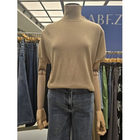 ab.f.z 단추 폴라 루즈핏 반팔 시보리 나그랑 니트 ASZ4QW31