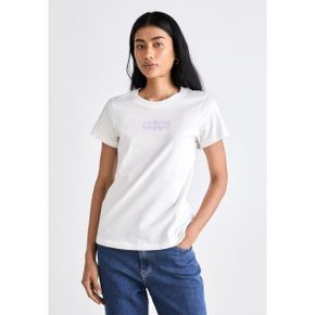 4763483 Calvin Klein OUTLINED SLIM TEE - Print T-shirt bright white