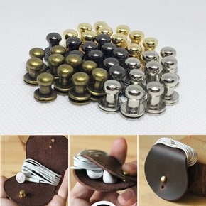 리벳 가죽공예 가죽 공예 가방 나사 부자재 DIY 양면 리벳못 평면
