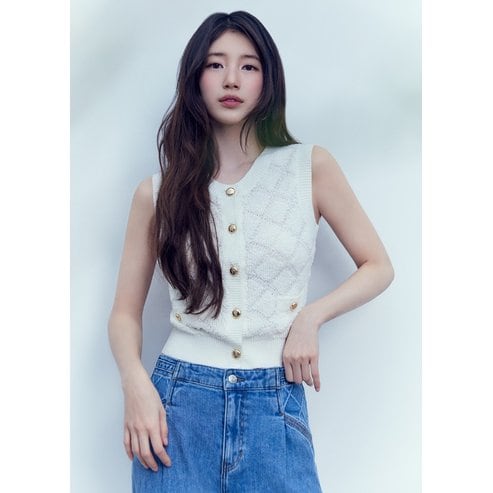 게스 [게스진] [SUZY] YP2S2673 여성 나시 스웨터 가디건