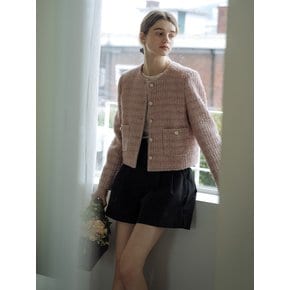 Single breasted nana tweed jacket_Pink