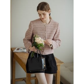 Single breasted nana tweed jacket_Pink