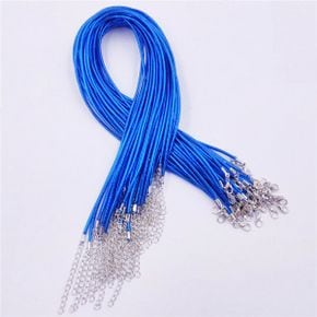 3PCS 파란색 50cm 체인 목걸이 줄 펜던트 길이조절 스트랩 부자재 핸드메이드 DIY 연장줄 연결