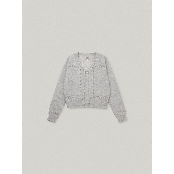 ROSEE LACE CARDIGAN SET [MELANGE WHITE]