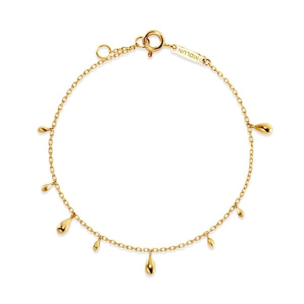 [모룬] 14K 글로우M 미니 레인 드롭 체인 팔찌 MOB40928