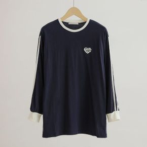 더메 자수 라인 배색 티_P419770195